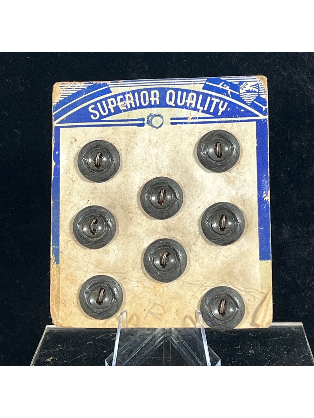 Vintage Superior Quality Buttons Card - Set of 8